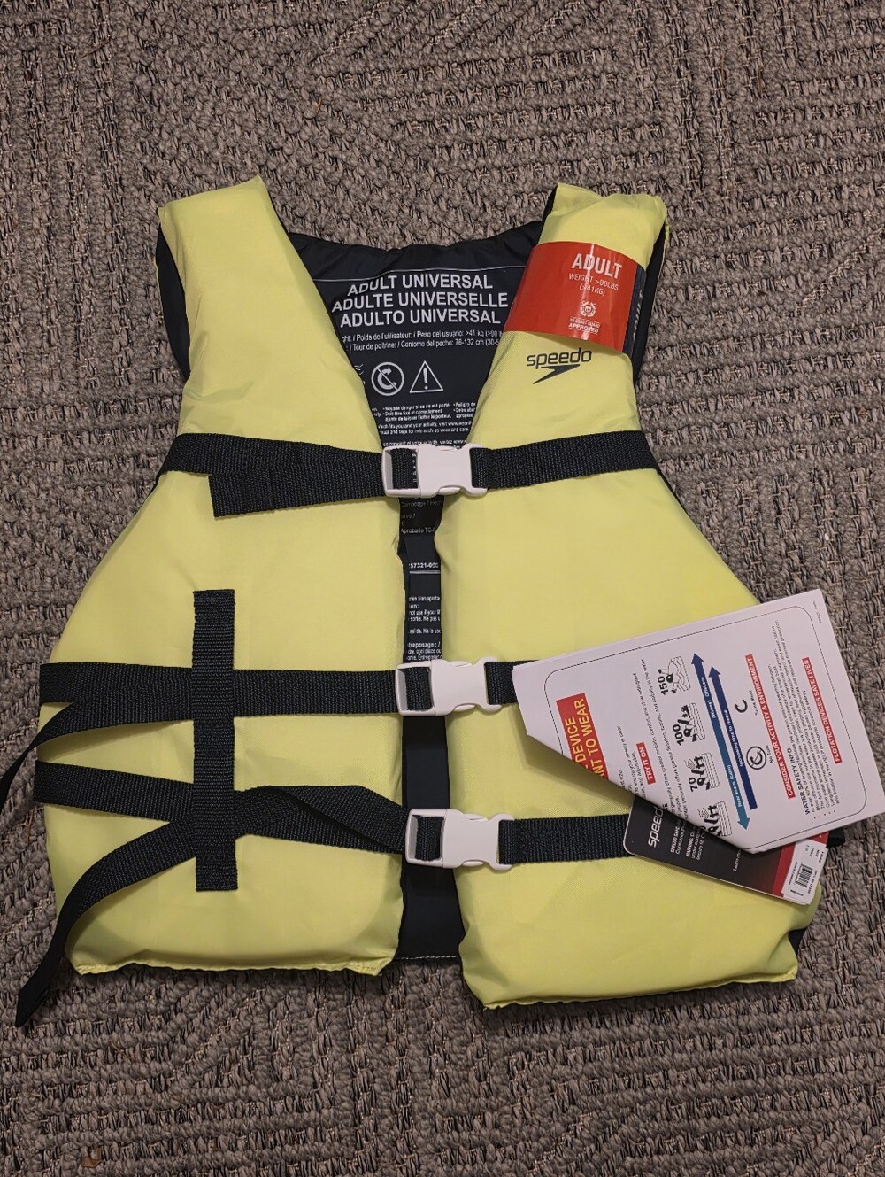 Speedo Adult Universal Life Jacket Vest 90+ Pounds